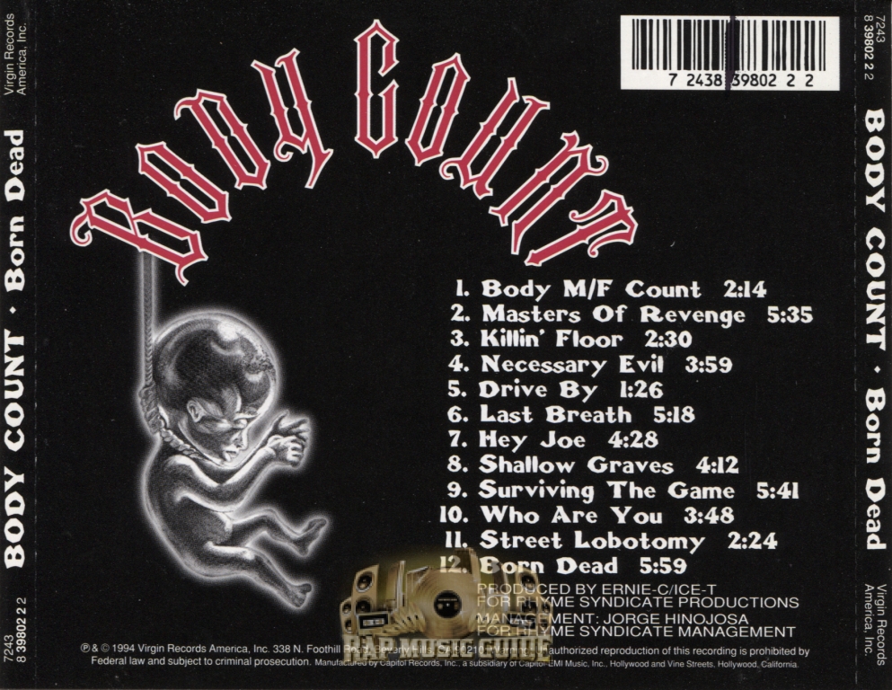 Body Count Born Dead CD Rap Music Guide